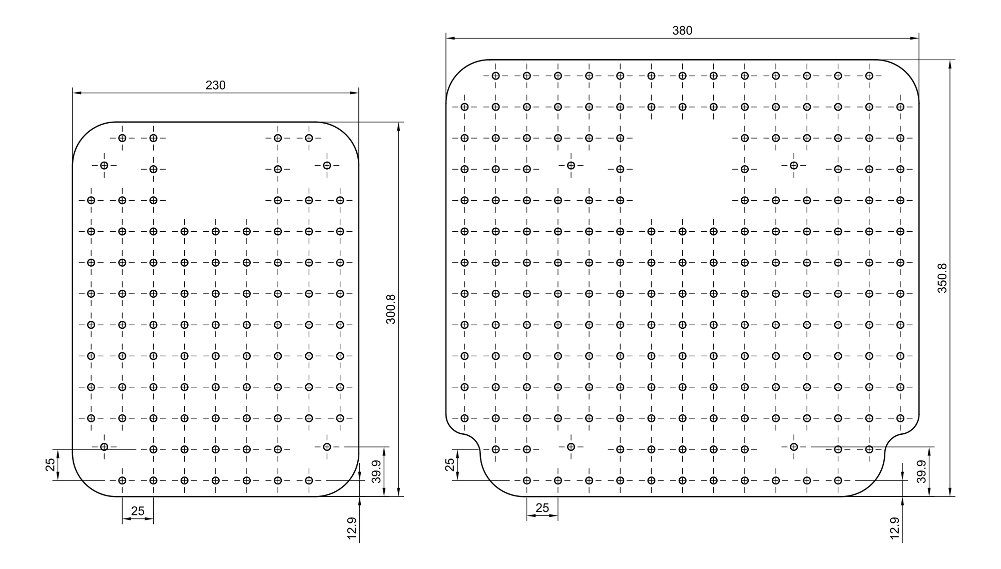 Rapha Rover's additional mounting plates dimensions