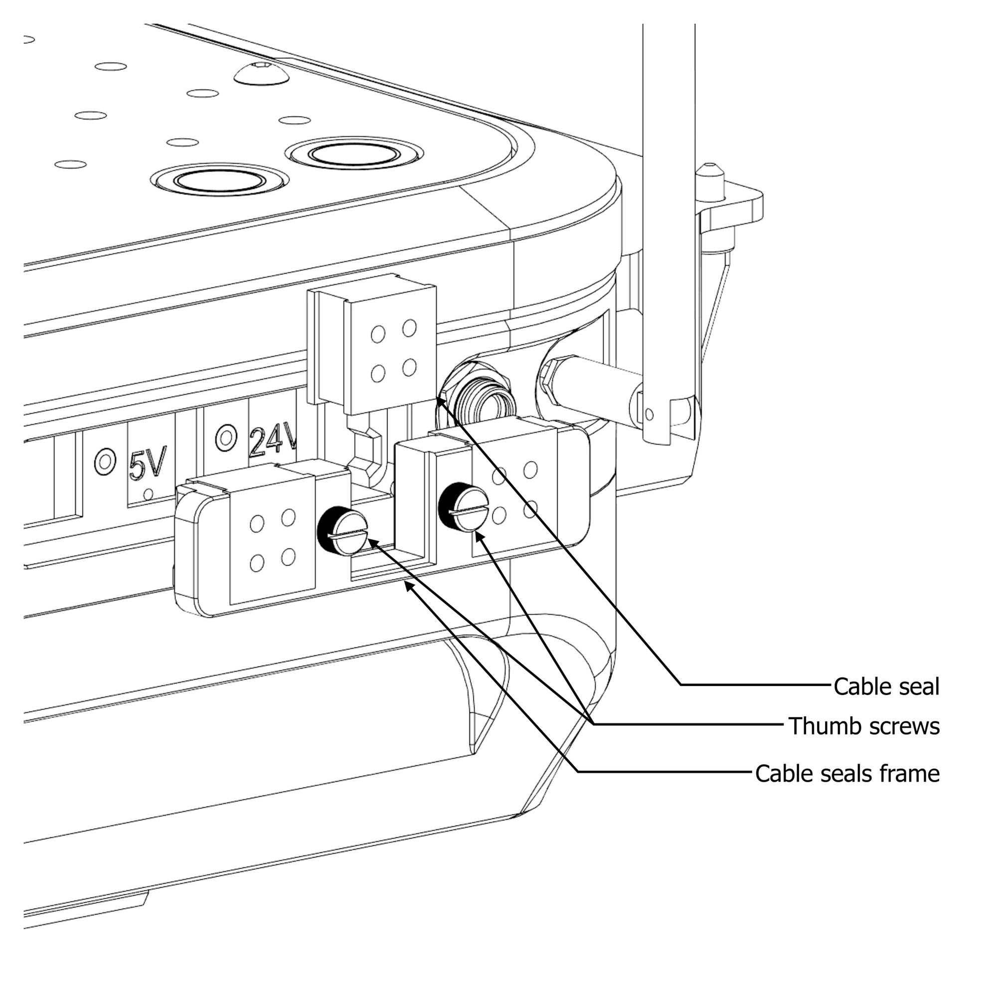 Rapha Rover's payload cable seals